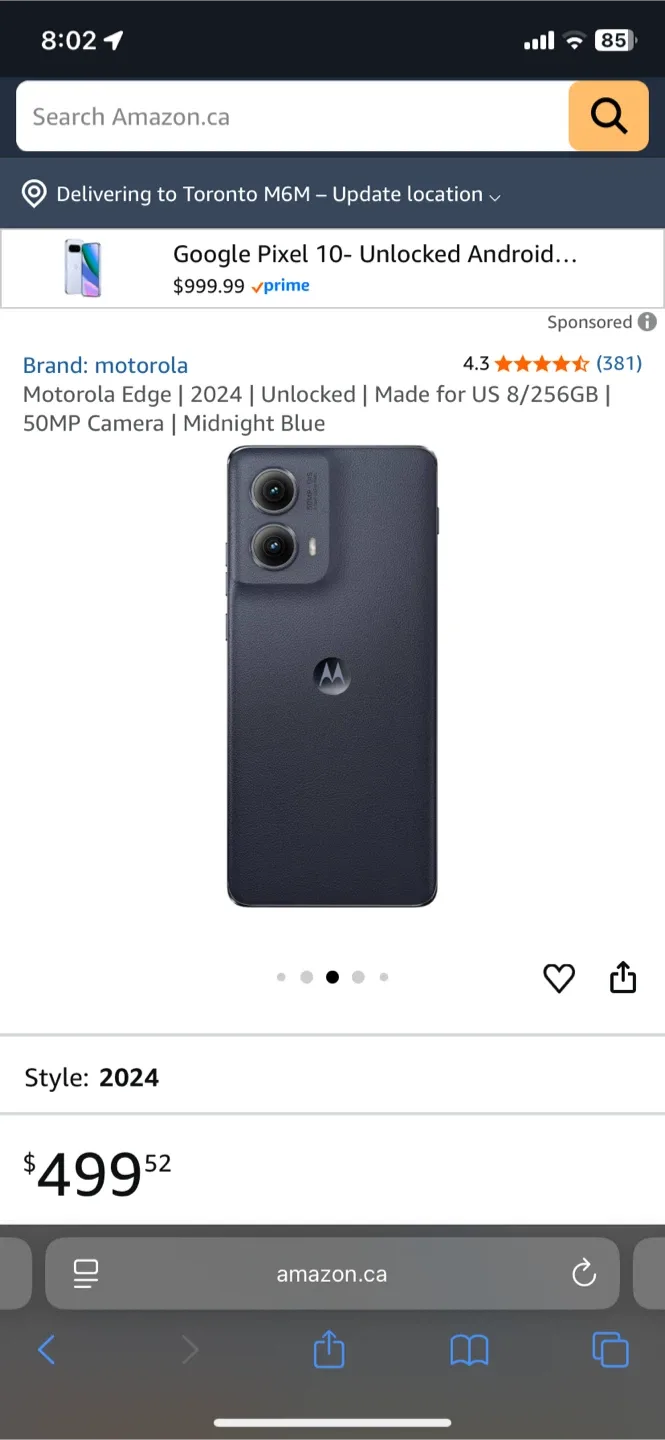 Motorola Edge | 2024 Unlocked | Midnight Blue image indicator(4)