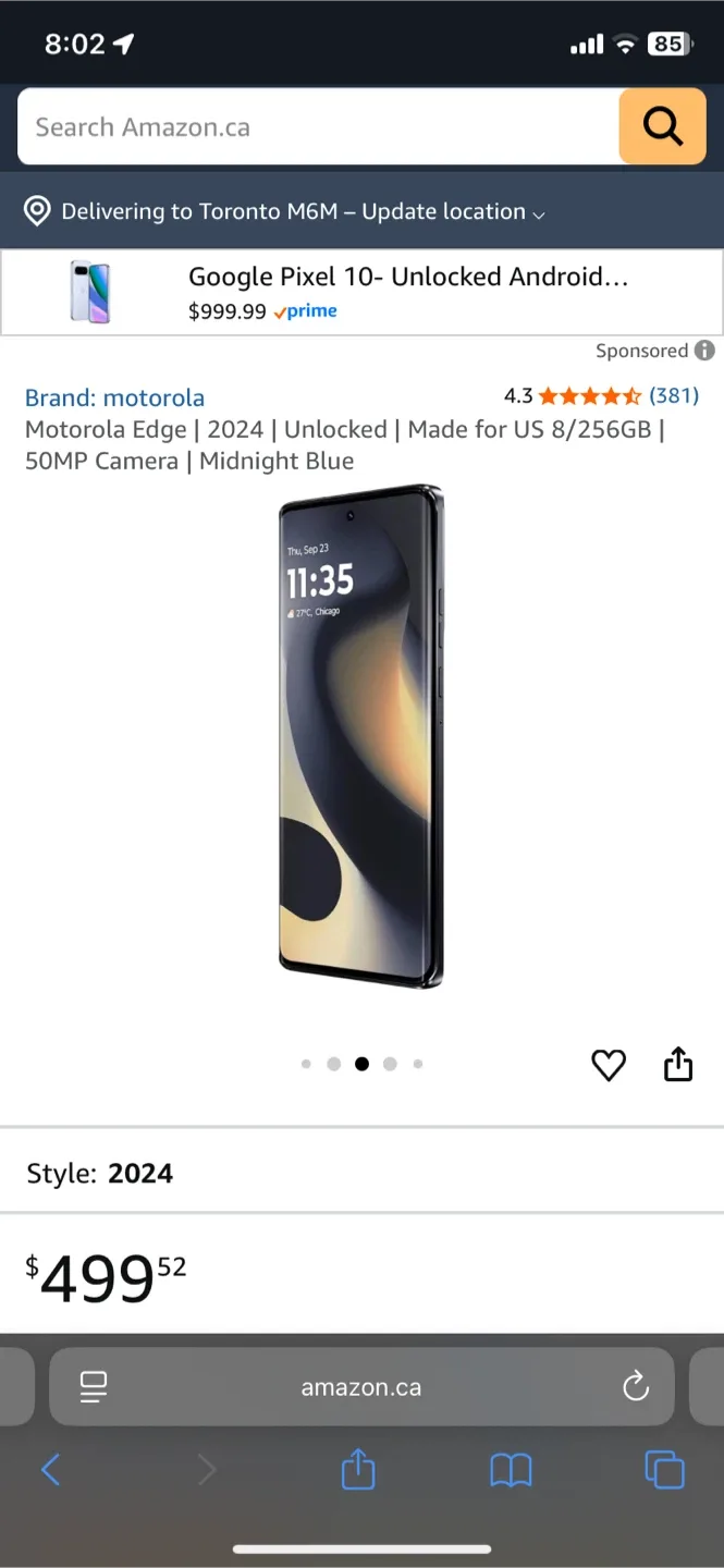 Motorola Edge | 2024 Unlocked | Midnight Blue image indicator(2)