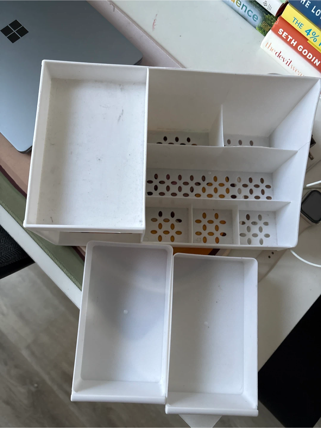 White Desk Organizer with Drawers - photo 2