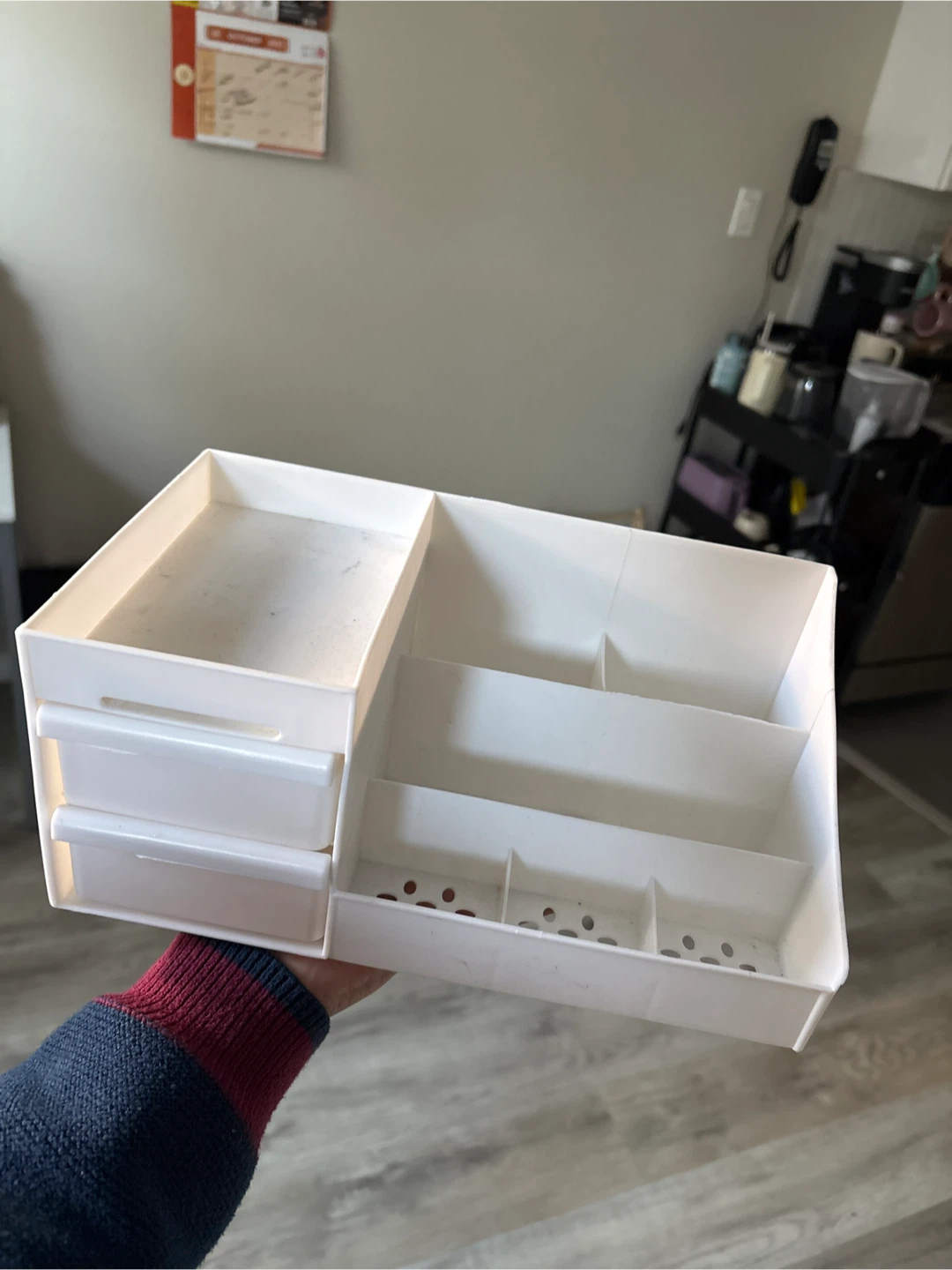 White Desk Organizer with Drawers