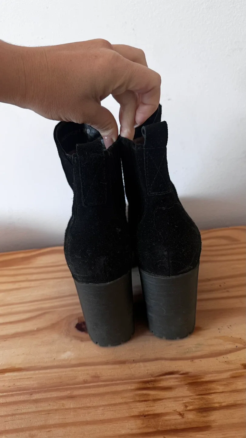 Black Suede Heeled Chelsea Boots image indicator(2)