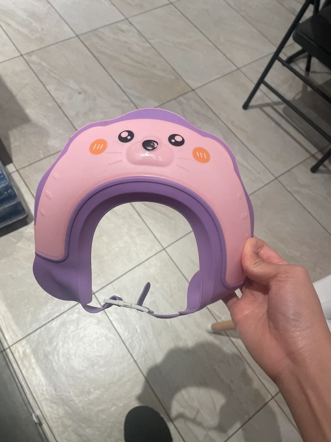 Adjustable Baby Shower Cap - Pink & Purple thumbnail