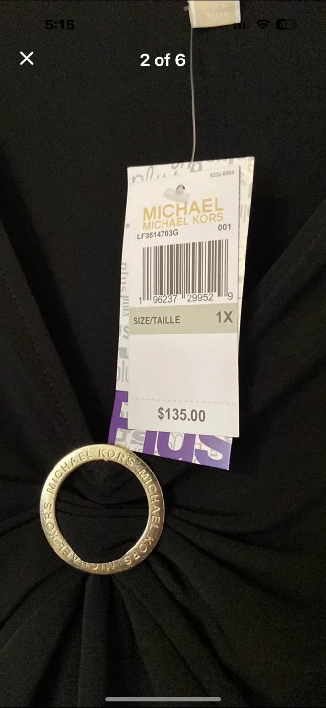 New Michael Kors Black Top - Size 1X image indicator(3)