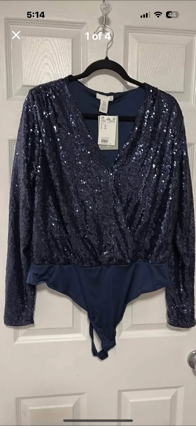 H&M Sequin Bodysuit - Size XL image indicator(4)