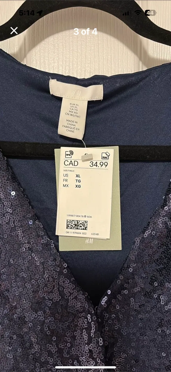 H&M Sequin Bodysuit - Size XL image indicator(2)