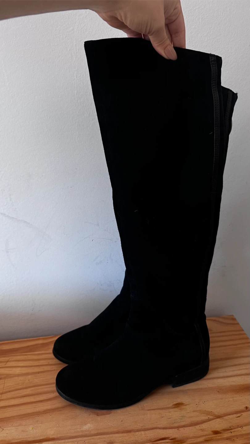 Inci Black Suede Knee High Boots - photo 2