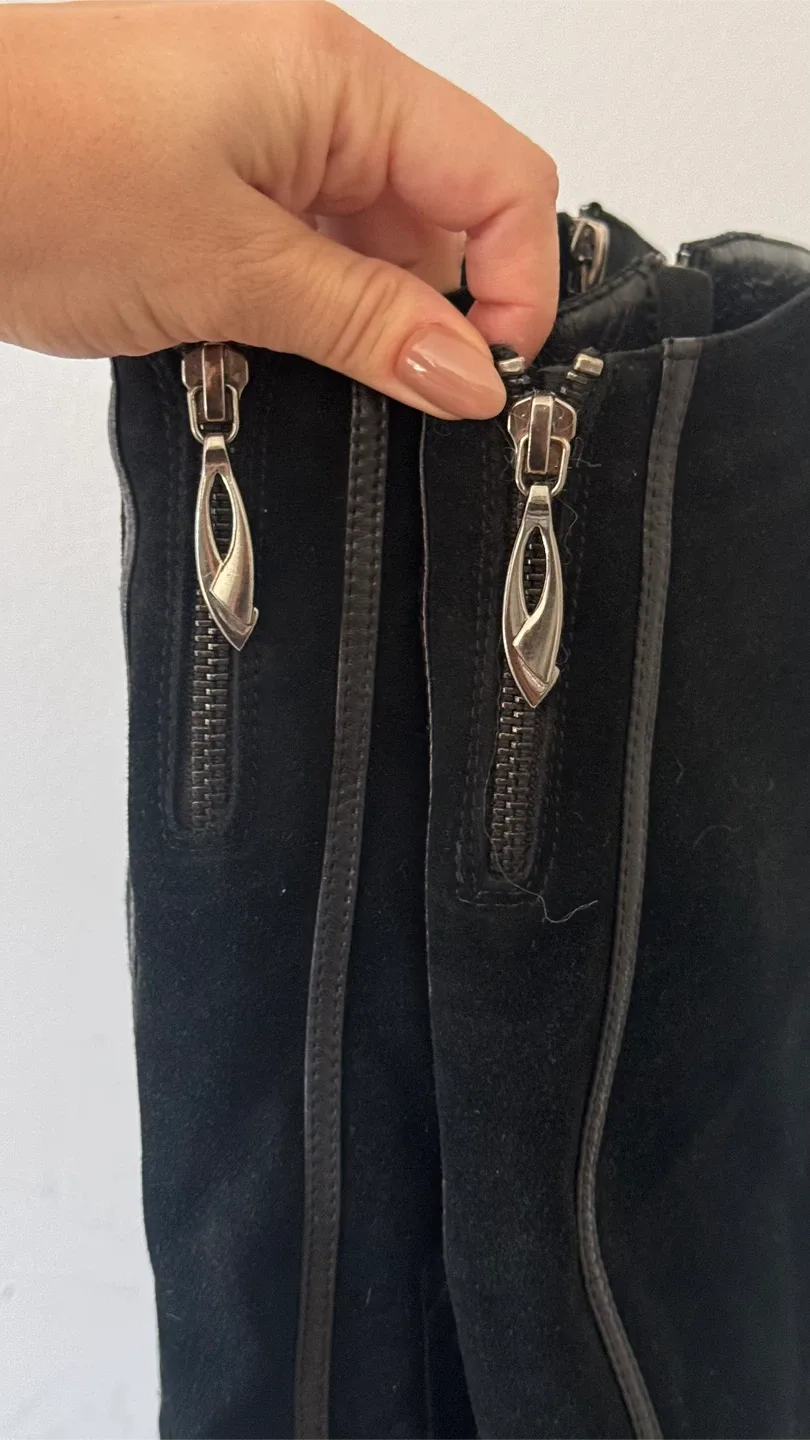 Inci Black Suede Knee High Boots image indicator(4)