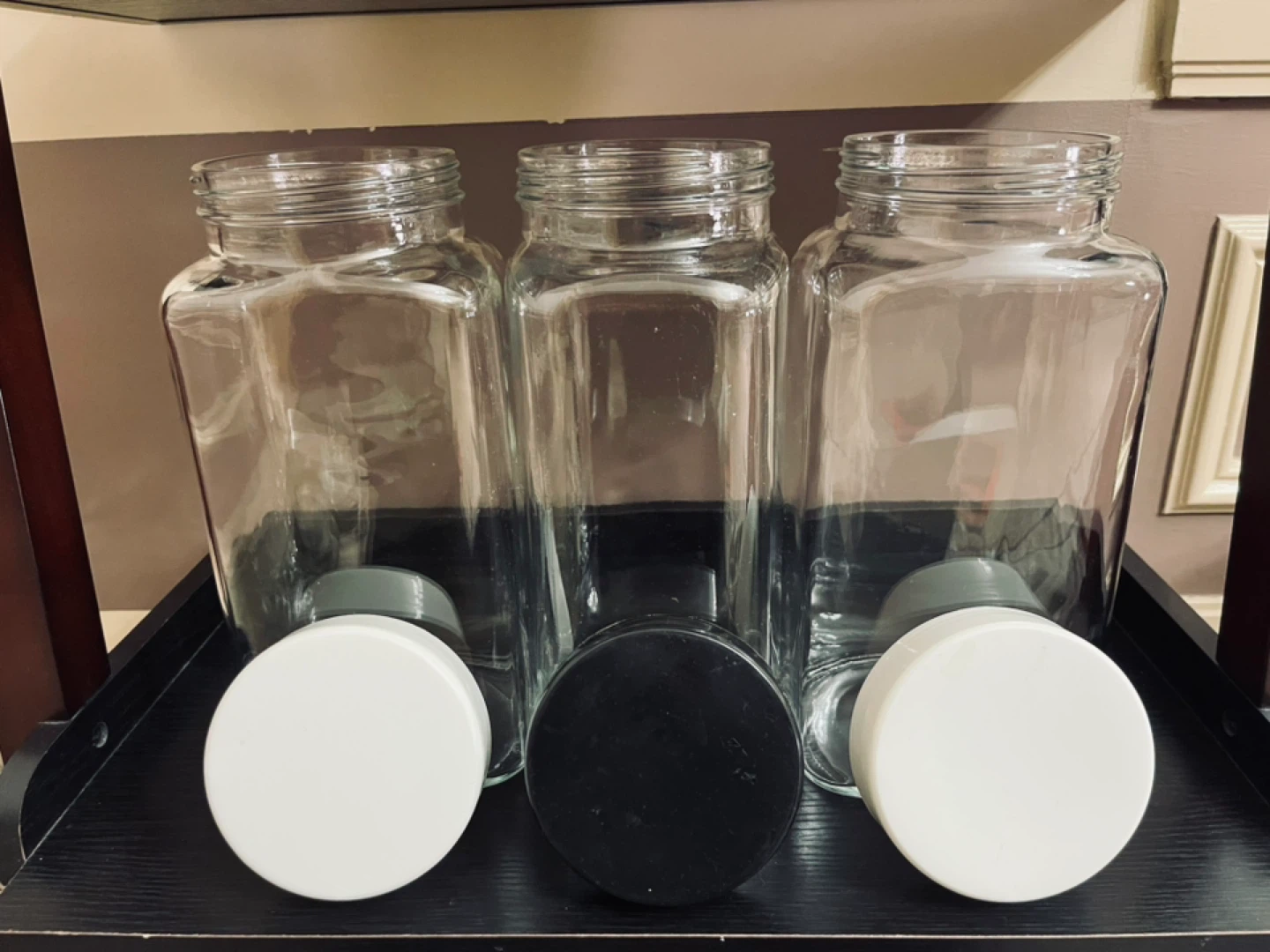 Large Glass Jars with Lids - Set of 3 - photo 3