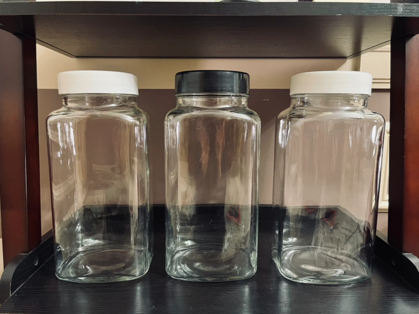 Large Glass Jars with Lids - Set of 3