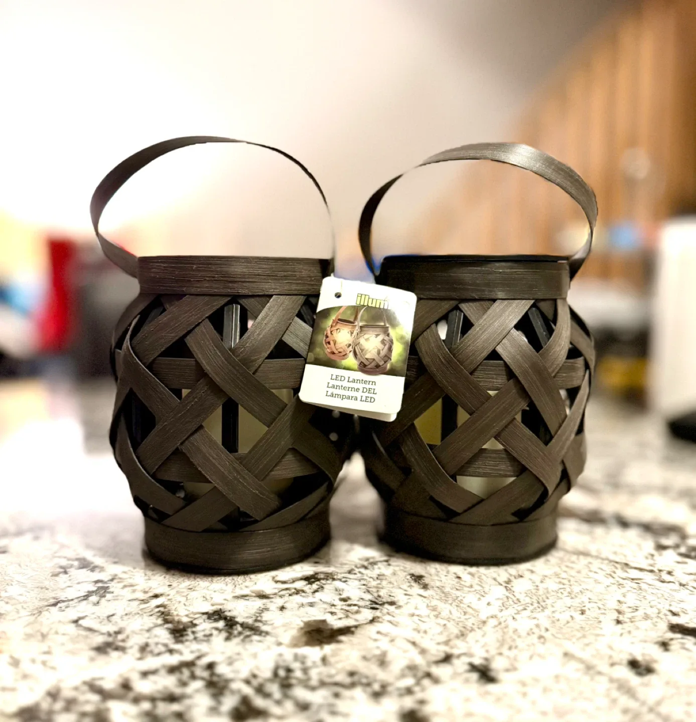 Set of 2 LED Woven Lanterns – NEW thumbnail