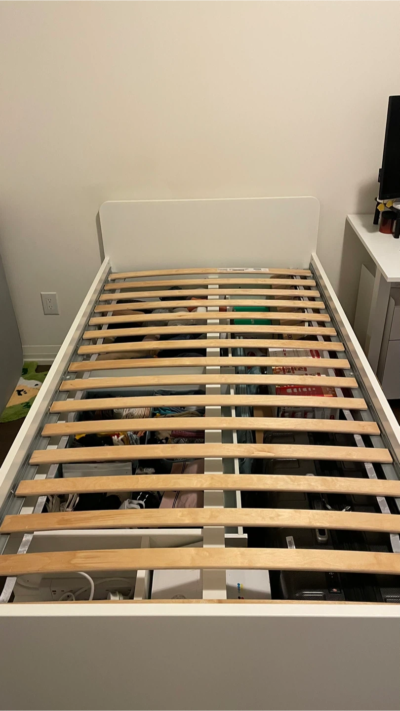 Ikea Slakt Bed with storage + 4 drawers, white, Twin - photo 3