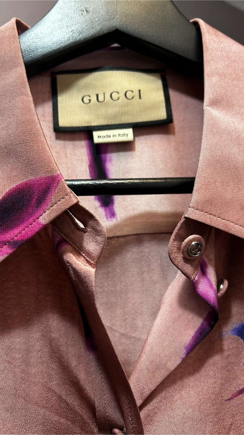 Gucci Floral Print Silk Shirt
