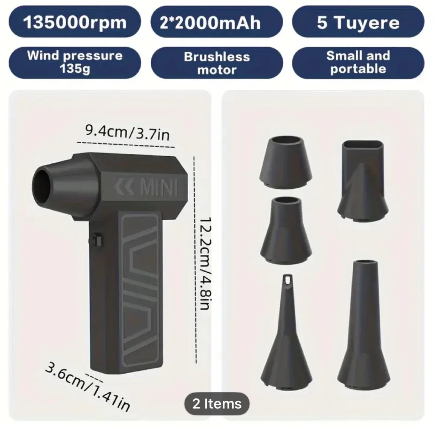 Mini Turbo Jet Fan, High-speed Portable Turbo Blower image indicator(6)