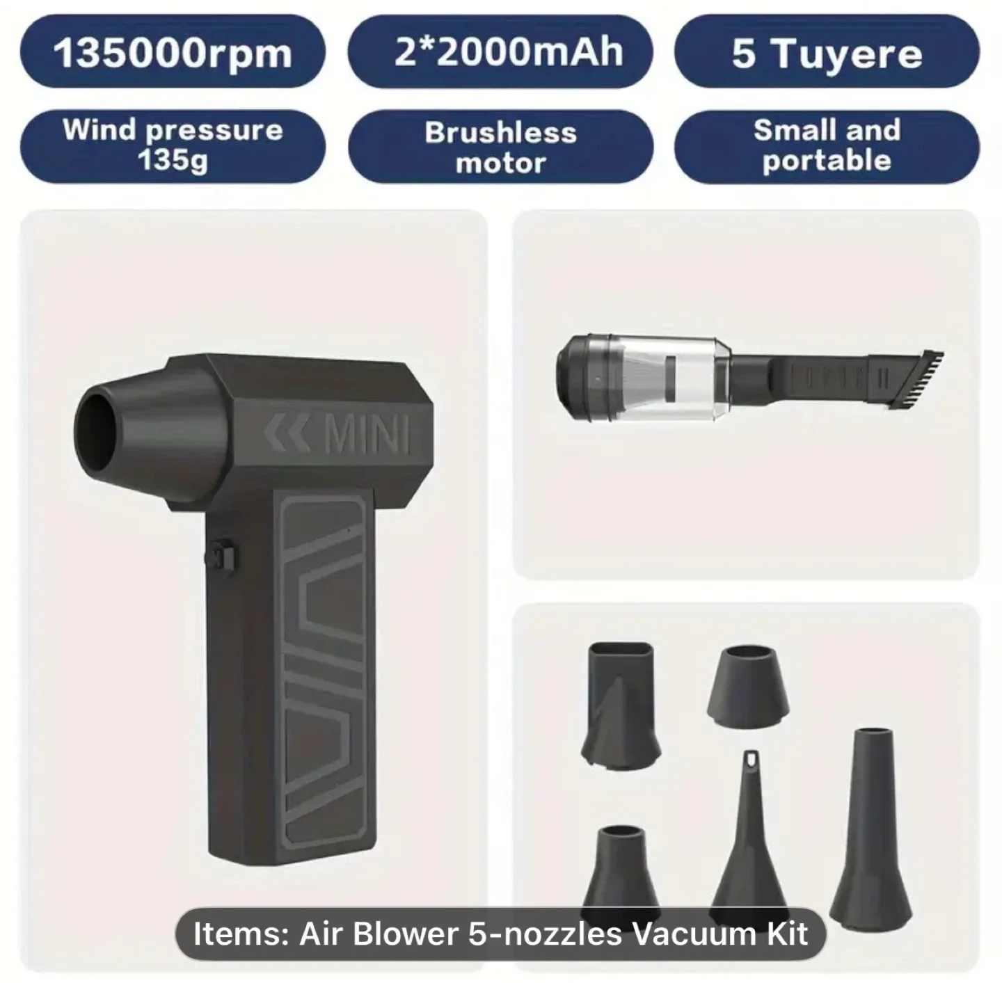 Mini Turbo Jet Fan, High-speed Portable Turbo Blower image indicator(8)