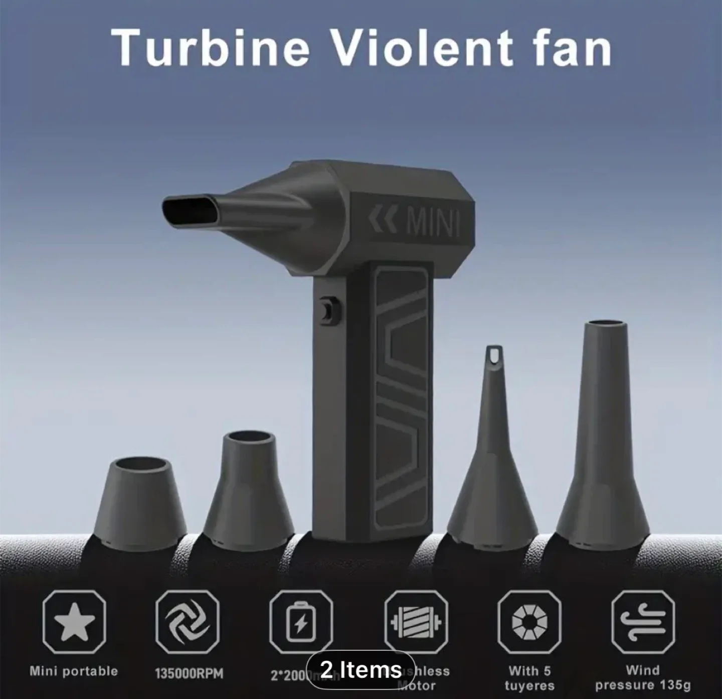Mini Turbo Jet Fan, High-speed Portable Turbo Blower image indicator(9)
