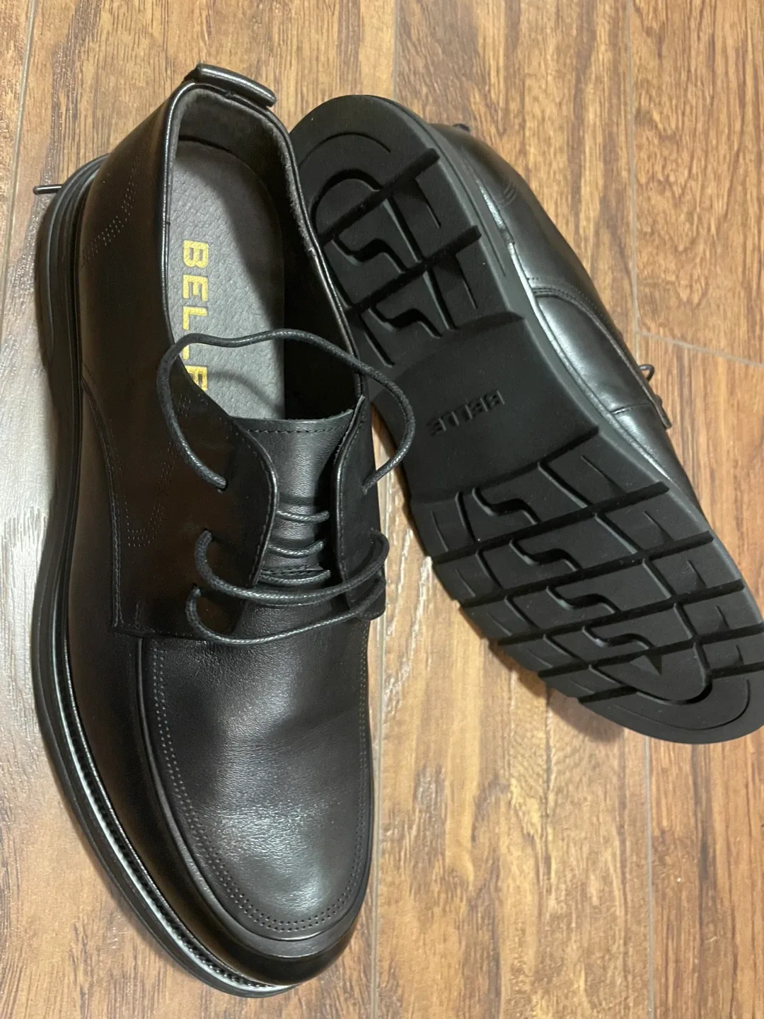 Belle Black Leather Dress Shoes Size 9-9.5 image indicator(3)