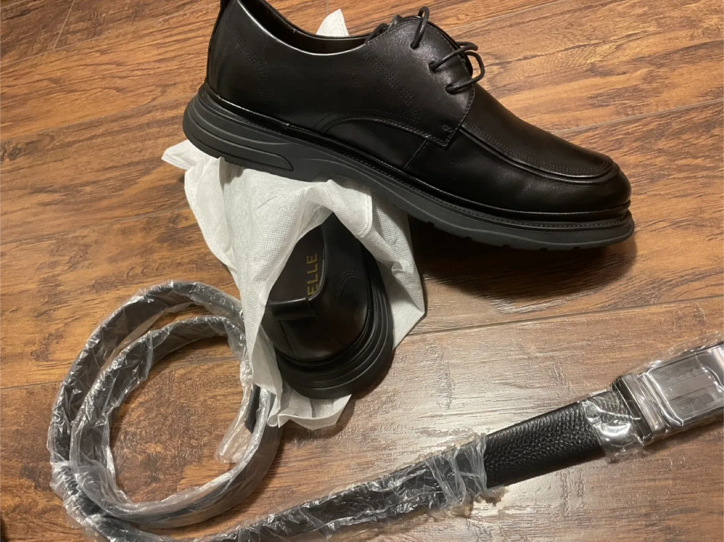 Belle Black Leather Dress Shoes Size 9-9.5 image indicator(4)