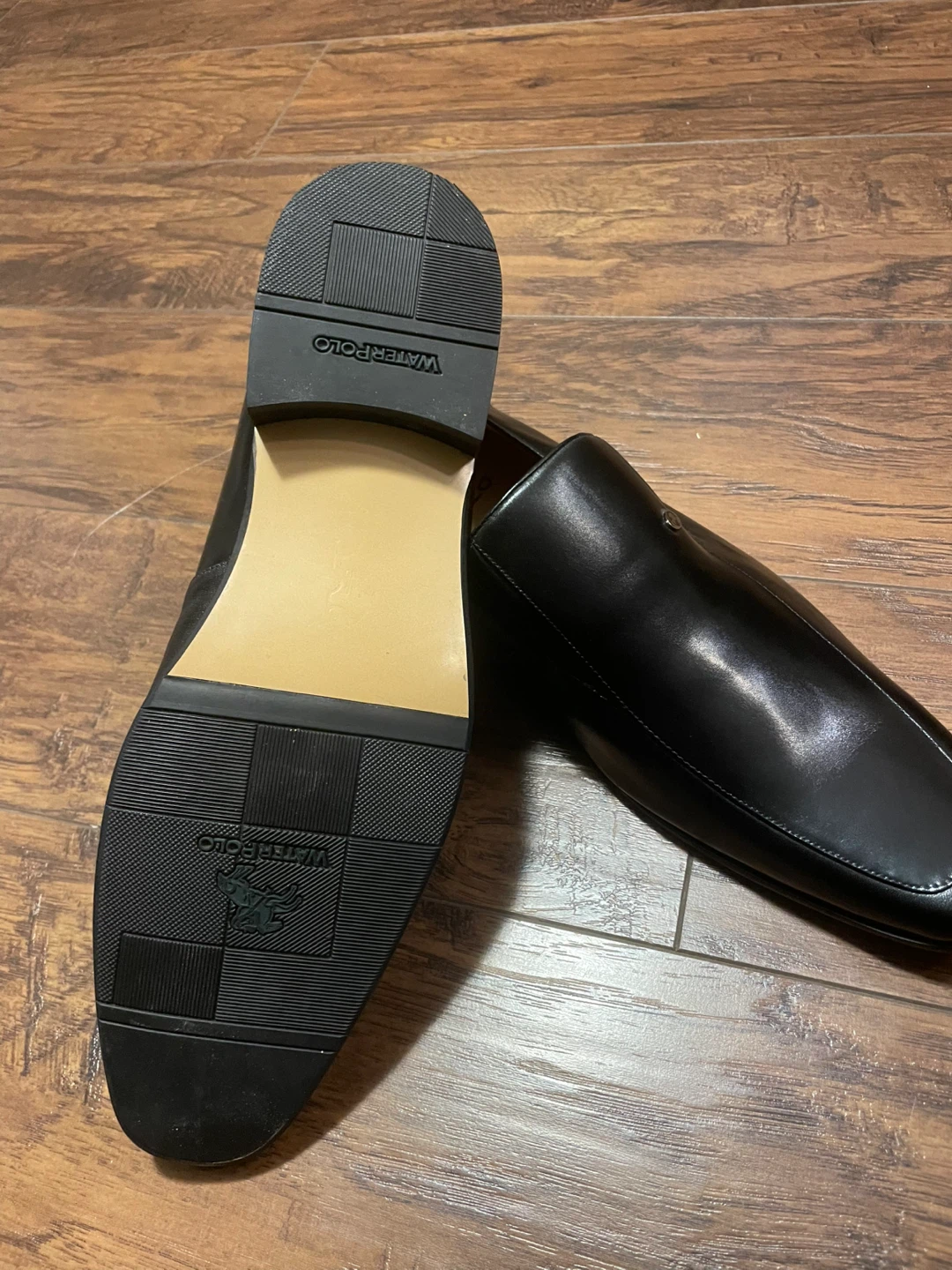 Waterpolo Black Leather Loafers
