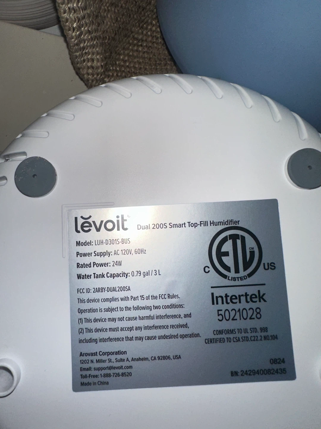 Levoit Dual 200S Smart Top-Fill Humidifier - photo 5