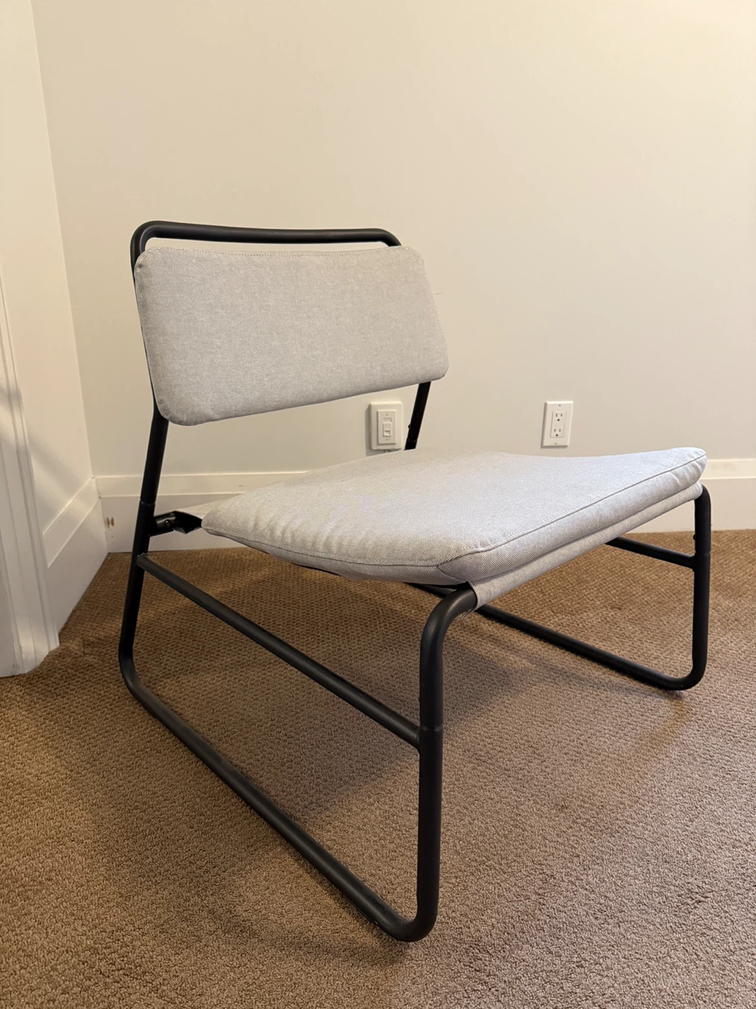 Modern Lounge Chair - Light Grey Fabric IKEA Linneback