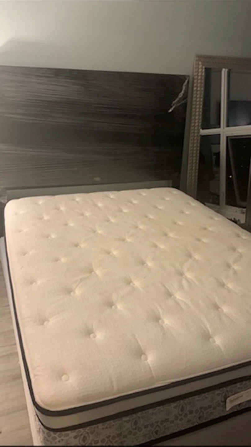 Queen- Sealy Posturepedic Mattress, boxspring and frame