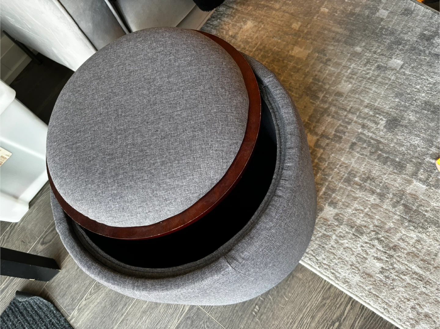Grey Storage Ottoman - photo 2