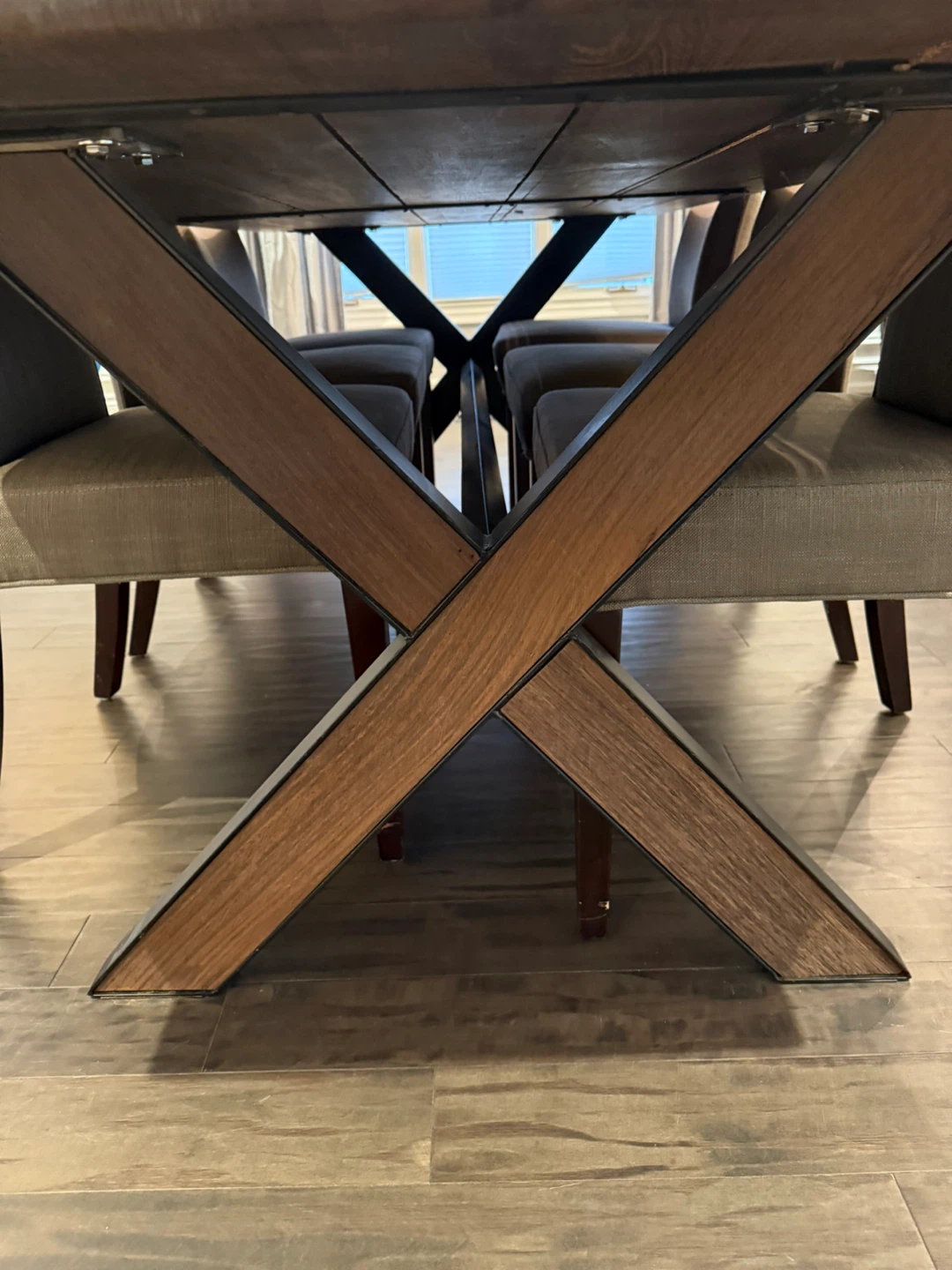 Wood Dining Table with 8 Chairs - photo 2