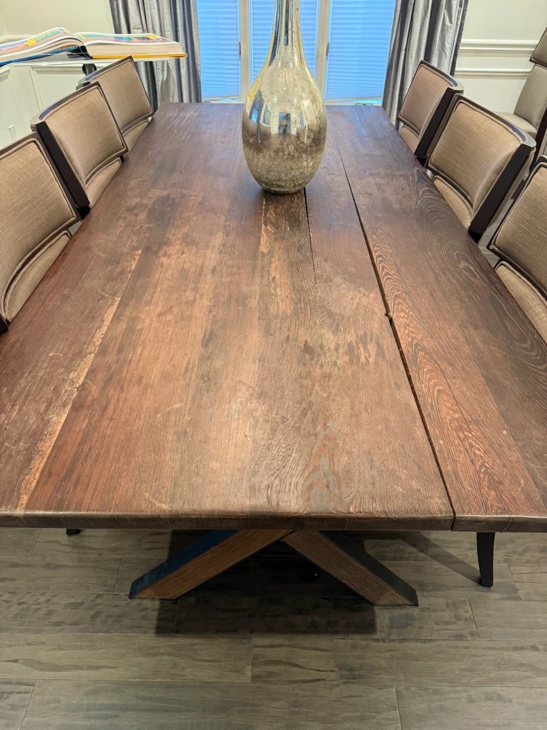 Wood Dining Table with 8 Chairs