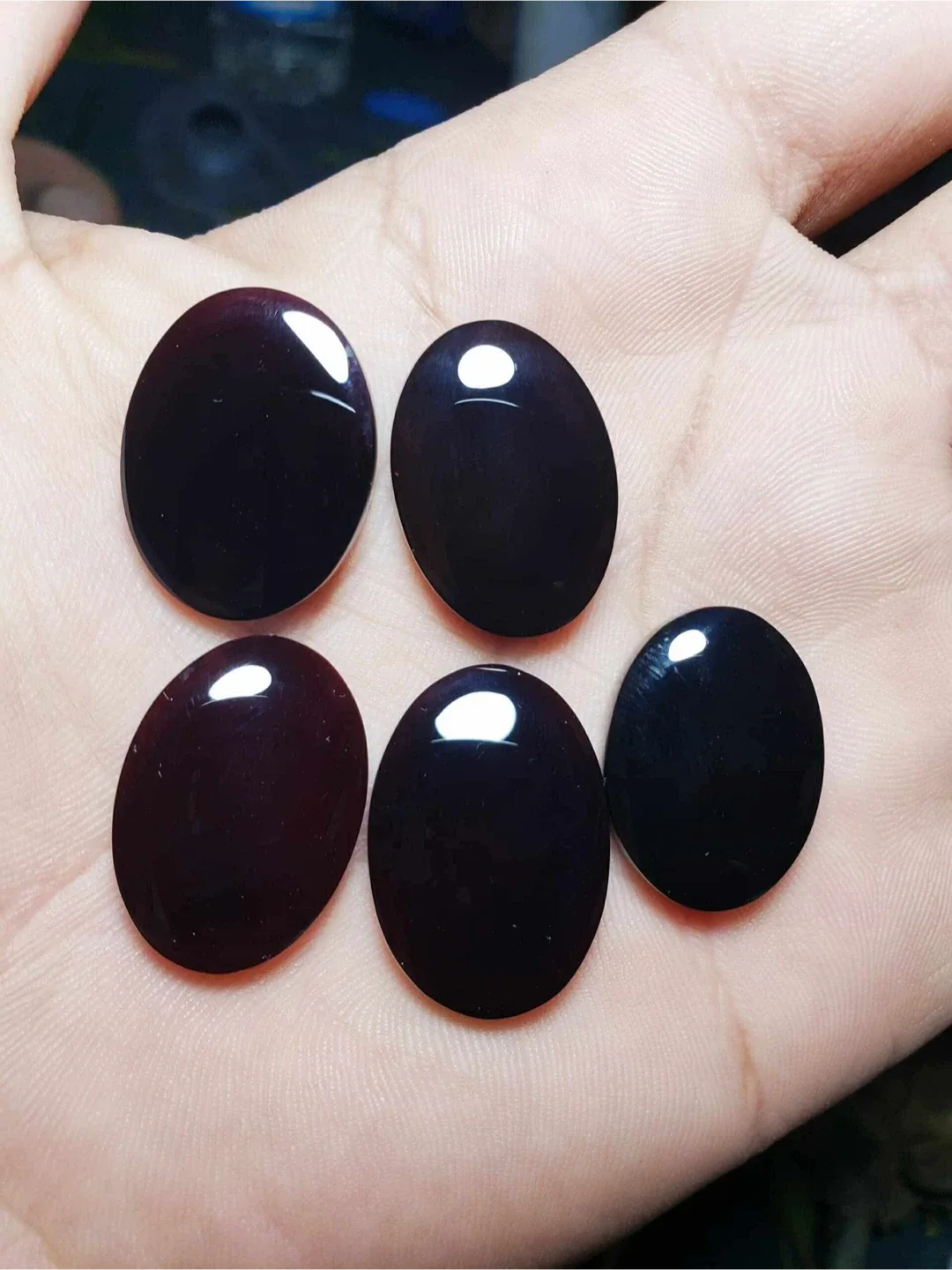 Black Agate Cabochons - Gemstones