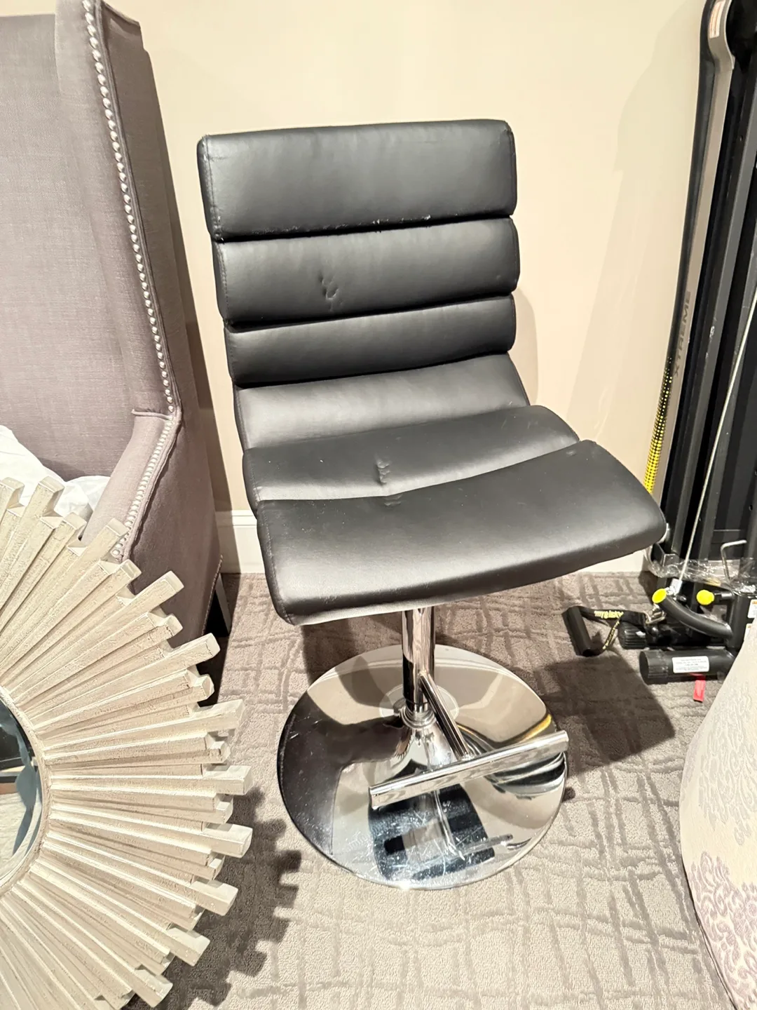 Black Swivel Bar Stool thumbnail