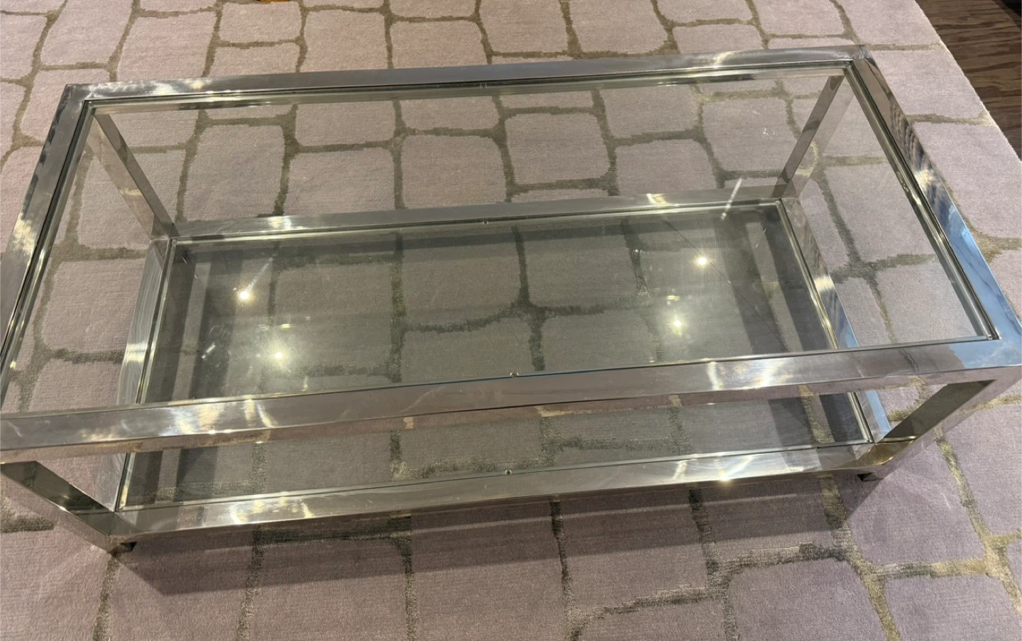 Glass and Chrome Coffee Table