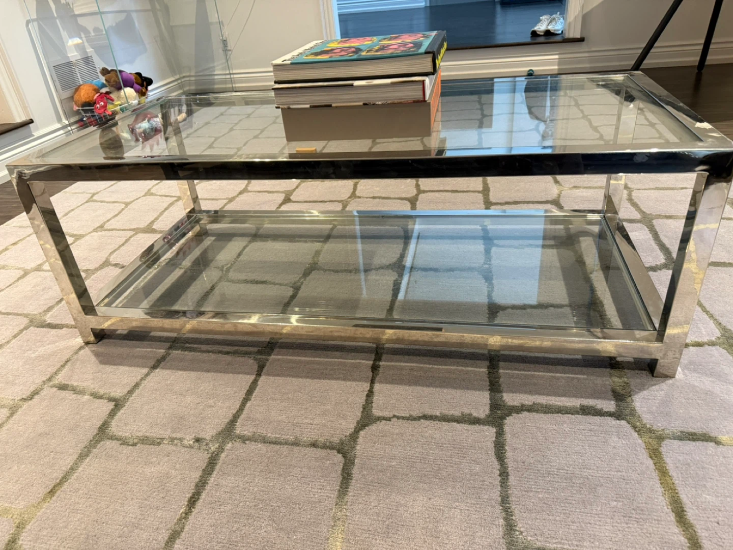 Glass and Chrome Coffee Table - photo 3