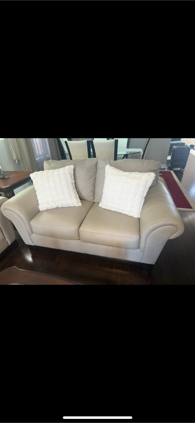 Beige Sofa and Loveseat Set