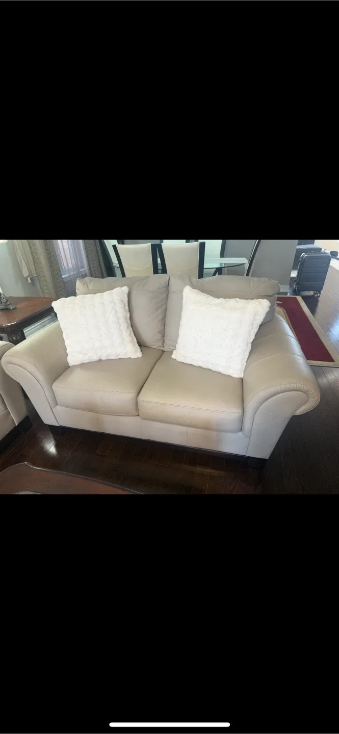 Beige Sofa and Loveseat Set thumbnail