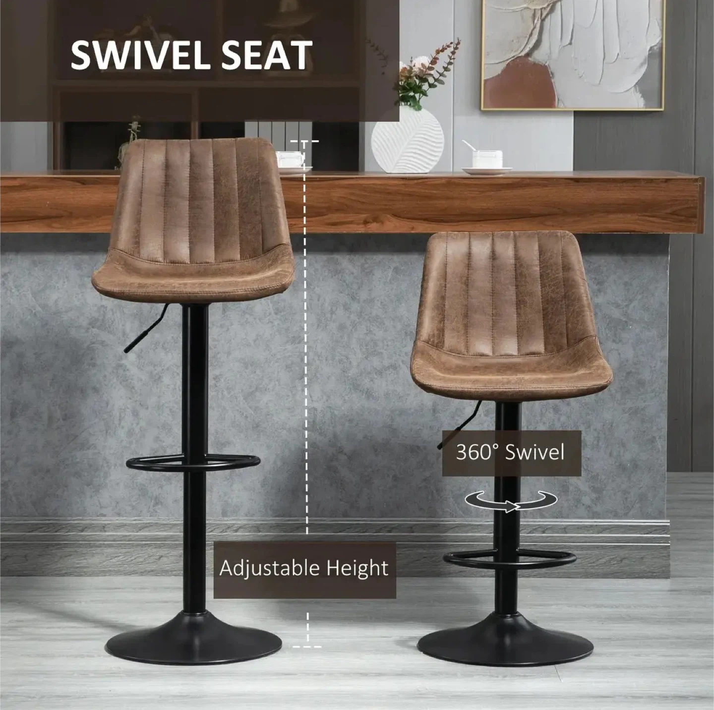 Set of 2 Swivel Bar Stools - photo 4
