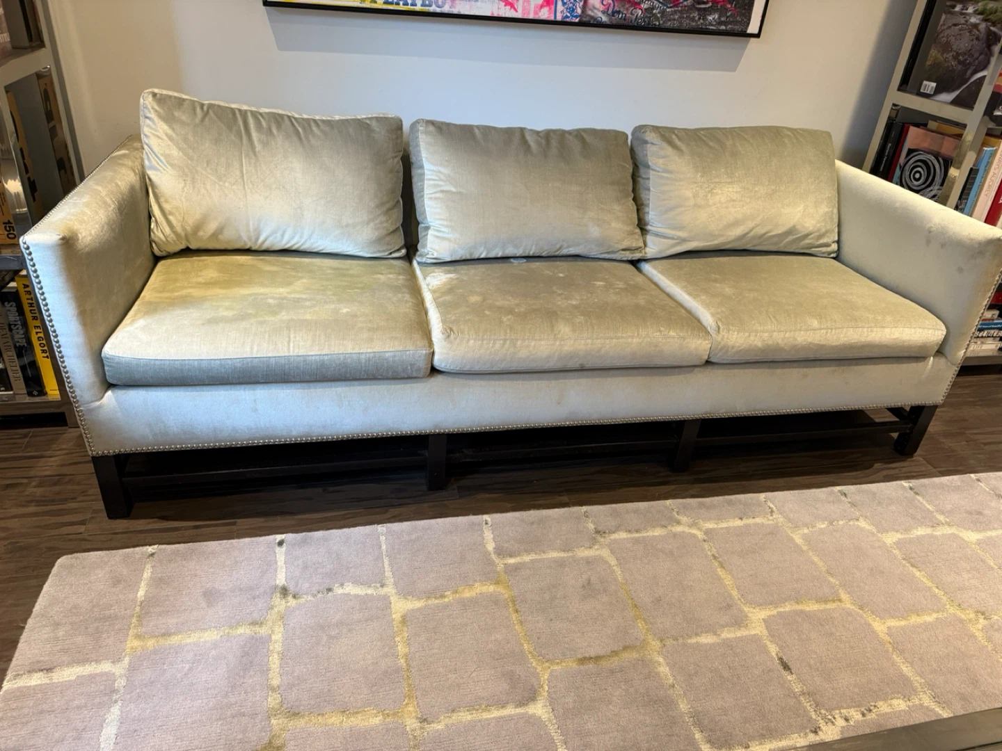 Light Grey Three-Seater Sofa