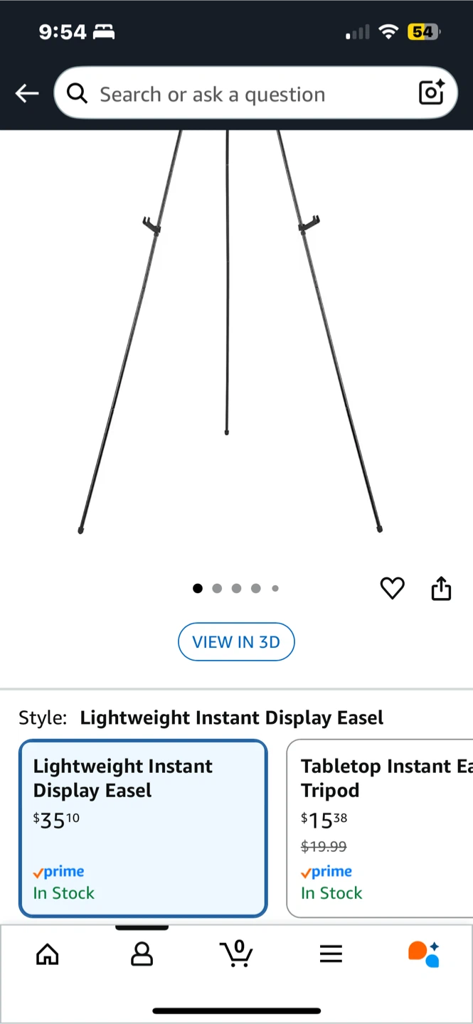 Black Easel Stand, 65" Adjustable - photo 2