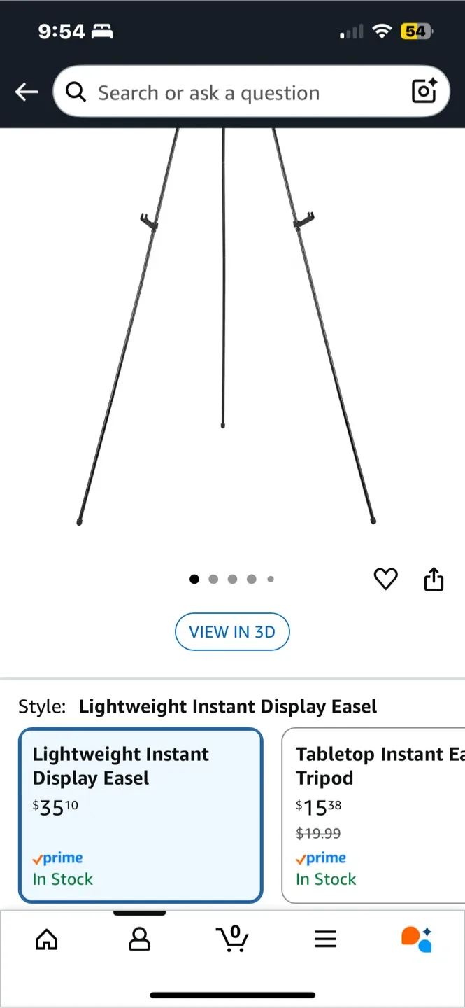 Black Easel Stand, 65" Adjustable image indicator(2)