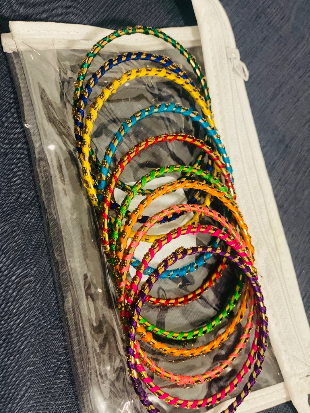 Set of Colourful Embellished Metallic Bangles