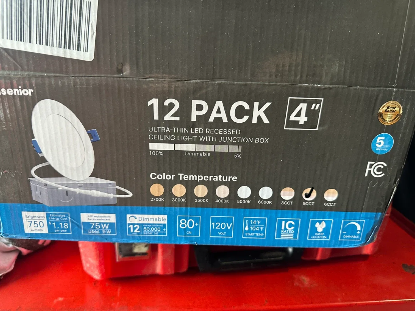 Ensenior 4" LED Recessed Light 12 Pack - New thumbnail