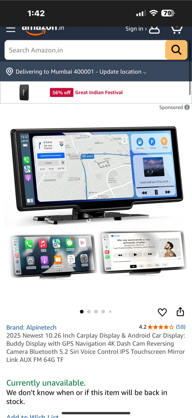 Alpinetech 2025 10.26 Inch Carplay Display - photo 4
