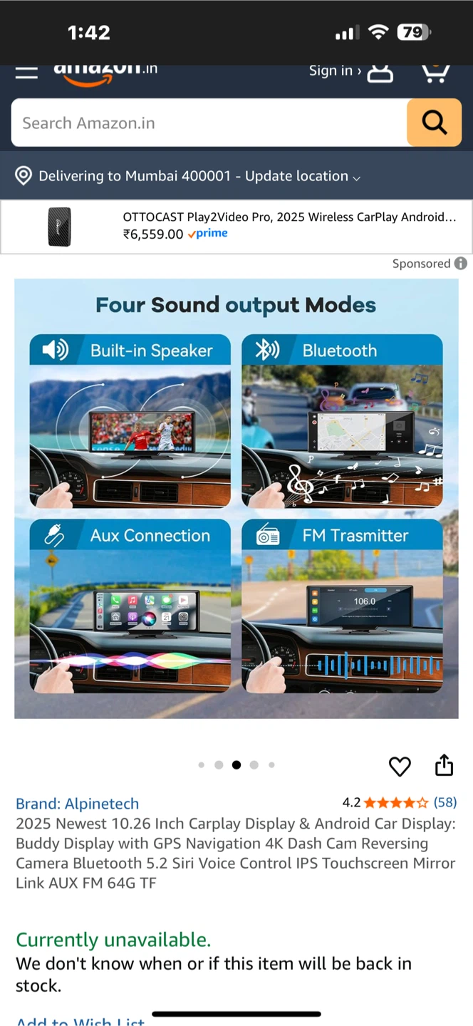 Alpinetech 2025 10.26 Inch Carplay Display - photo 3