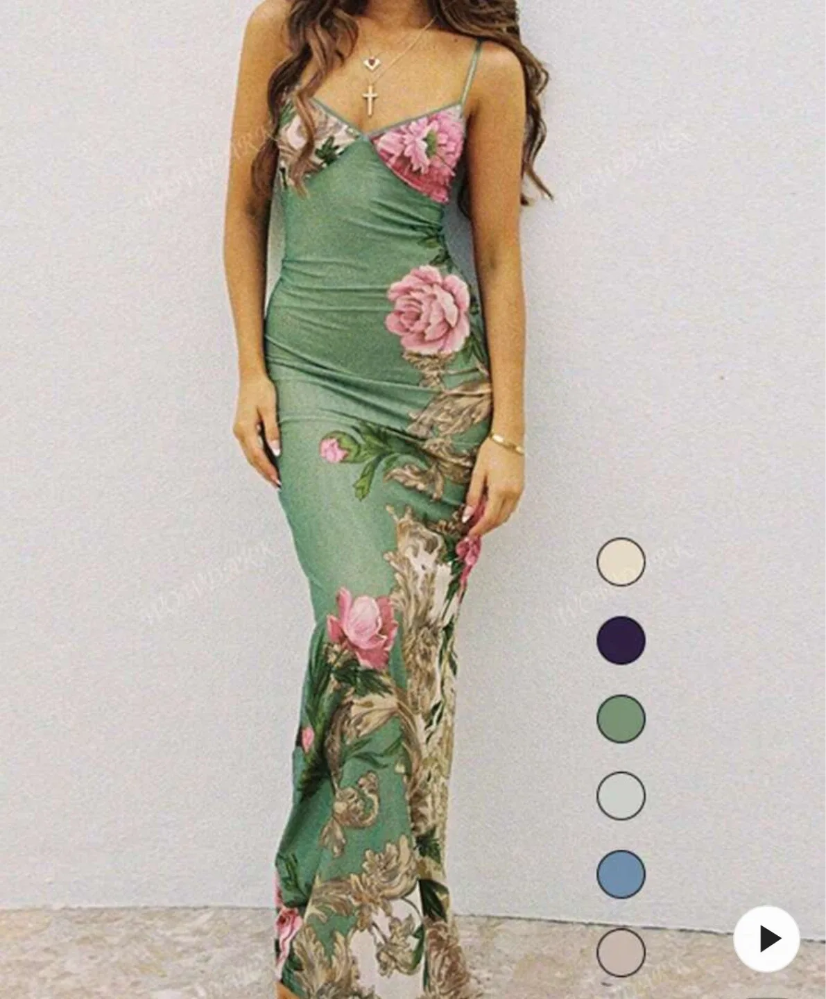 Floral Print Maxi Dress thumbnail