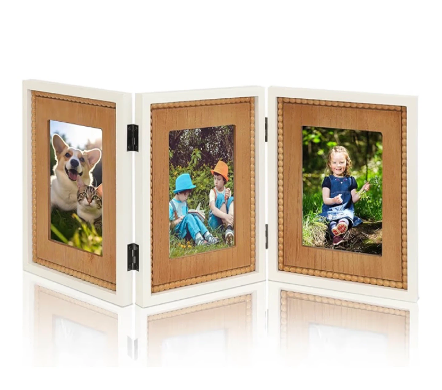 New 4x6 Trifold Wood Photo Frame - photo 2
