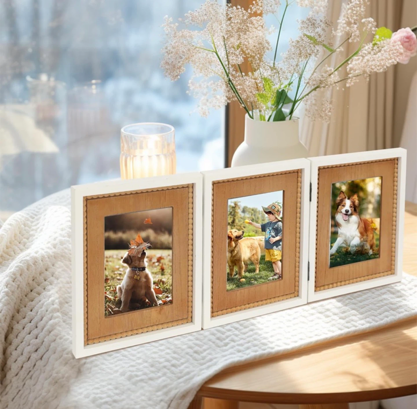 New 4x6 Trifold Wood Photo Frame - photo 4