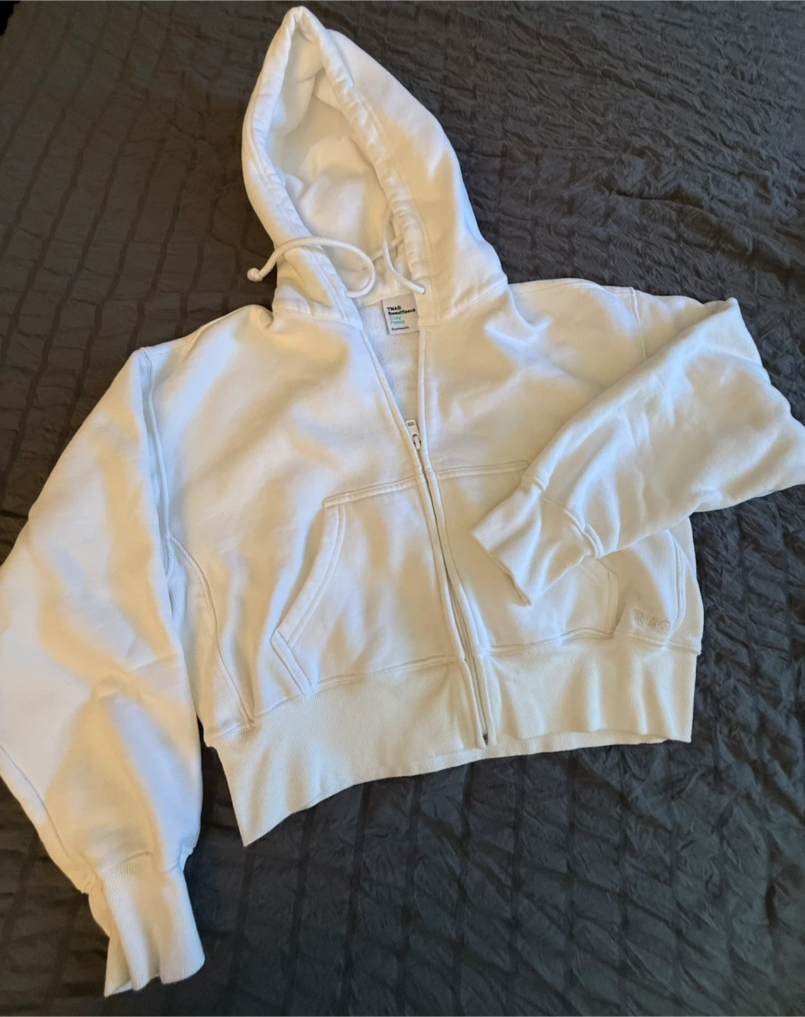 TNA White Zip-Up Hoodie