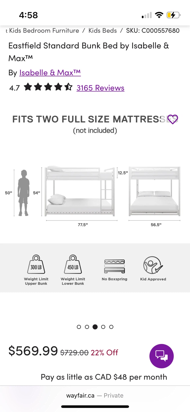 Full over Full Bunk Bed - photo 3
