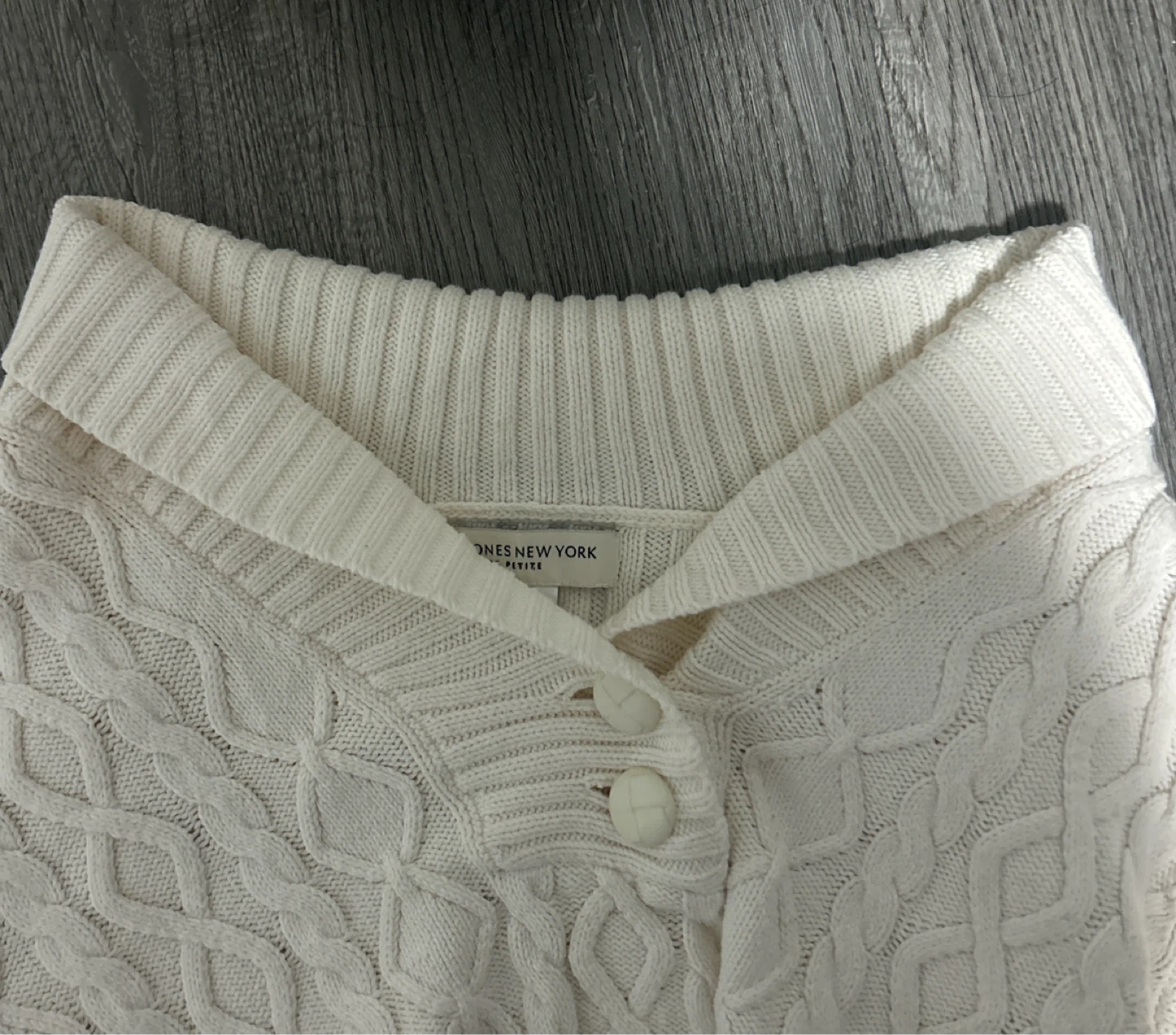 Jones New York Cream Cable Knit Sweater - photo 3