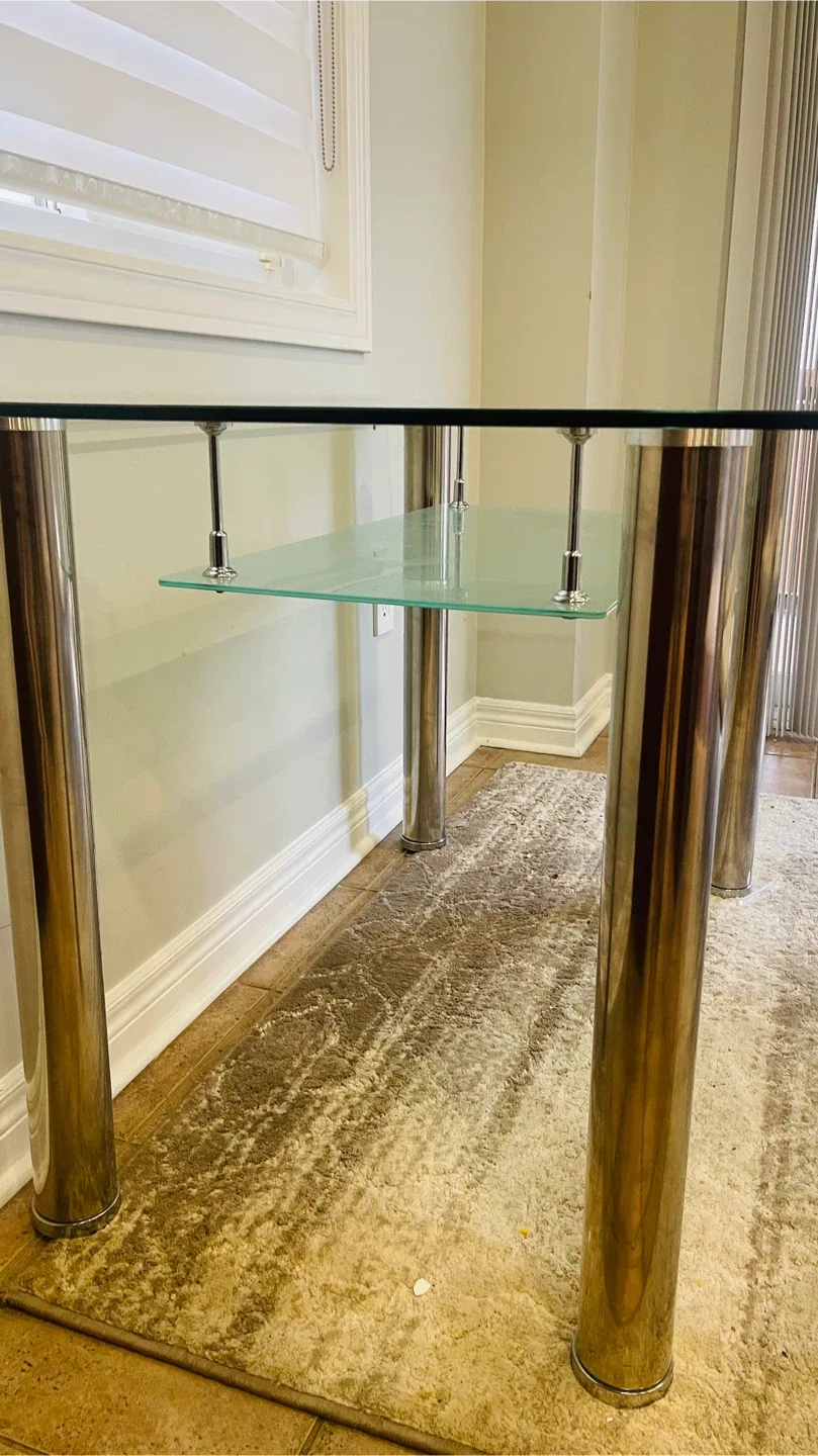 Glass Top Dining Table with 4 Chairs image indicator(4)