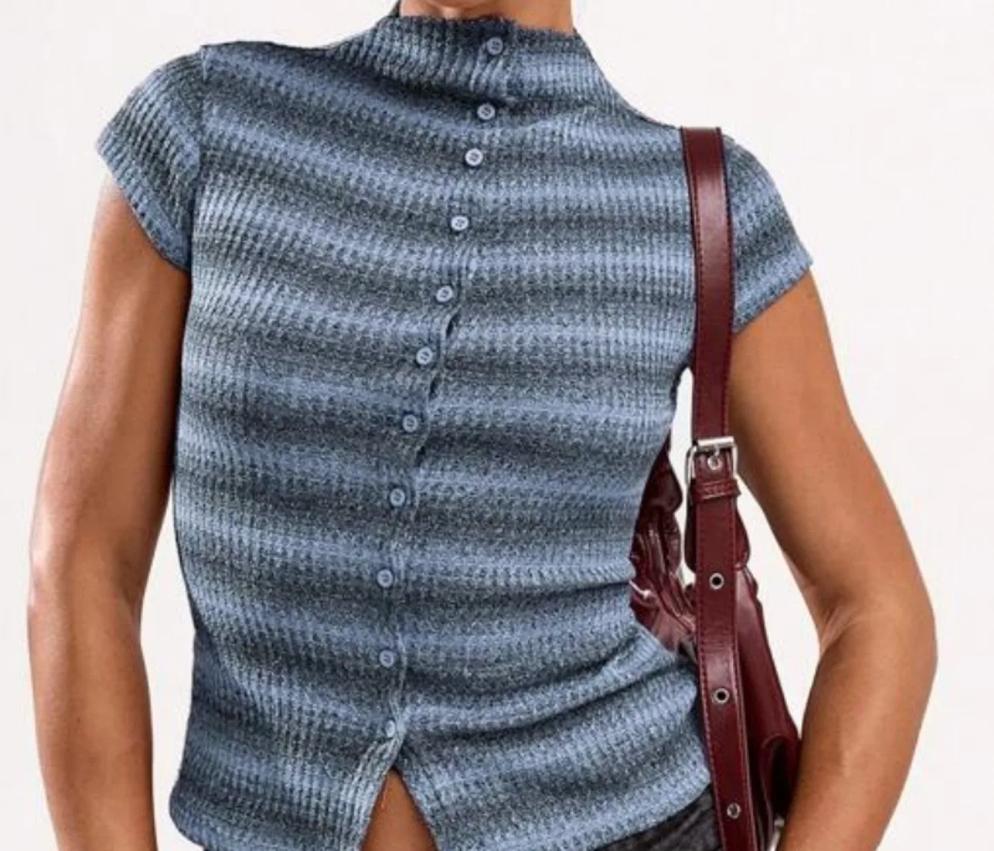 Blue Striped Button-Up Top thumbnail